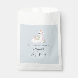 青と白のラマ男の赤ちゃんベビーシャワー フェイバーバッグ