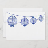 青と白のランタン結婚式招待状 招待状 (裏面)