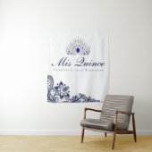 青と白のレースのキンセアニエラ背景 タペストリー (インサイチュ)