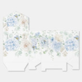 青と白のローズアジサイ結婚式の引き出物ボックス フェイバーボックス (見開き)