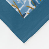 青と白のワイルドフラワーフリースブランケット フリースブランケット (角)