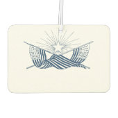 青と白のヴィンテージアメリカフラグ付輝くき カーエアーフレッシュナー (裏面)