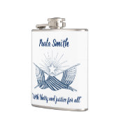 青と白のヴィンテージアメリカフラグ付輝くき フラスク (左)