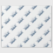 青と白のヴィンテージアメリカフラグ付輝くき ラッピングペーパー (フラット)