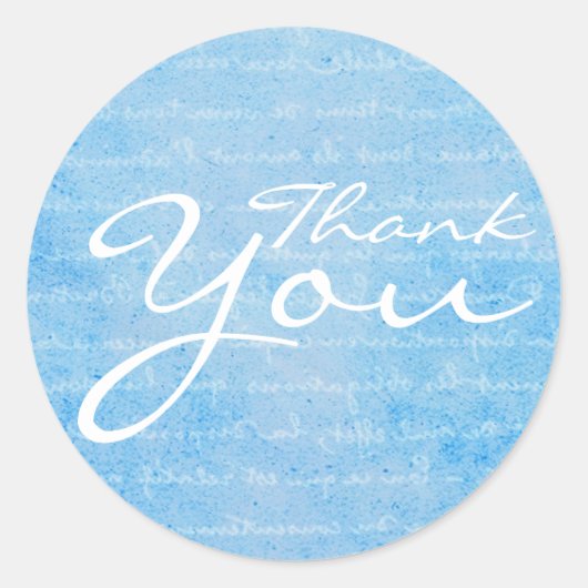 青と白のヴィンテージインスパイアがありがとう ラウンドシール (正面)