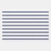 青と白のヴィンテージフローラ無地の ラッピングペーパーシート (正面3)