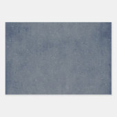 青と白のヴィンテージフローラ無地の ラッピングペーパーシート (正面2)