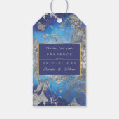 青と白のヴィンテージフローラ ギフトタグ (裏面)