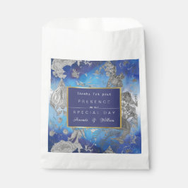 青と白のヴィンテージフローラ フェイバーバッグ