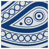 青と白のヴィンテージペイズリー ファブリック (クローズアップ)