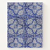 青と白のヴィンテージ地中海のフローラレシピ ノートブック (裏面)