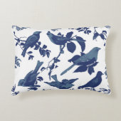 青と白のヴィンテージ アクセントクッション (正面)