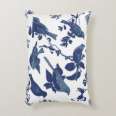 青と白のヴィンテージ アクセントクッション (正面(垂直))