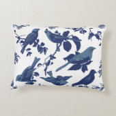 青と白のヴィンテージ アクセントクッション (裏面)