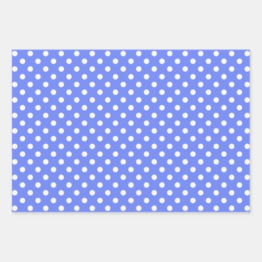 青と白の一致パター点々のあるン ラッピングペーパーシート (正面3)