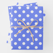青と白の一致パター点々のあるン ラッピングペーパーシート (インサイチュ)
