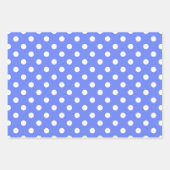 青と白の一致パター点々のあるン ラッピングペーパーシート (正面)