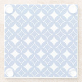 青と白の七宝パターン ガラスコースター (裏面)