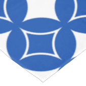 青と白の七宝パターン テーブルクロス (アングル)