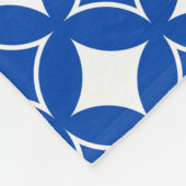 青と白の七宝パターン フリースブランケット (角)