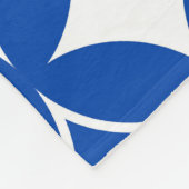 青と白の七宝パターン フリースブランケット (角)