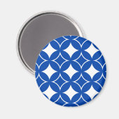 青と白の七宝パターン マグネット (正面/裏面)