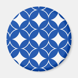 青と白の七宝パターン マグネット