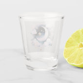 青と白の三日月の天体ボーモダンホ ショットグラス (裏面)