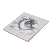 青と白の三日月の天体ボーモダンホ タイル (側面)