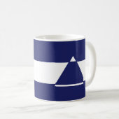 青と白の三角形の形 コーヒーマグカップ (正面右)
