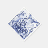 青と白の中国の分離 スタンダードカクテルナプキン (角)