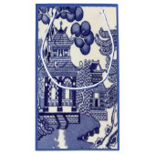 青と白の中国のChinoiserie スモールペーパーバッグ (裏面)