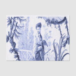 青と白の中国のChinoiserie 薄葉紙