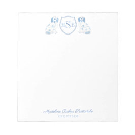 青と白の中国ドッグ（犬）スタッフォードモノグラム ノートパッド