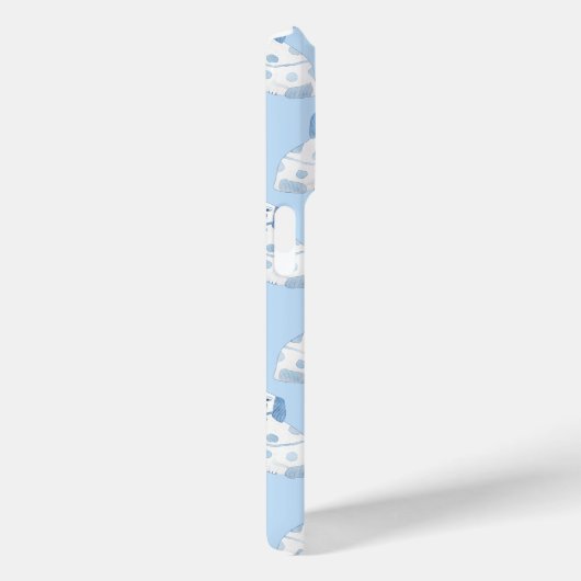 青と白の中国犬3文字モノグラム Case-Mate iPhoneケース (裏面 / 右)