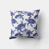 青と白の亀模様 クッション (裏面)