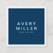青と白の企業のモダンプロフェッショナル スクエア名刺 (正面)