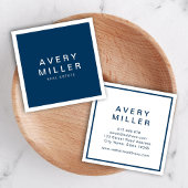 青と白の企業のモダンプロフェッショナル スクエア名刺