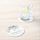 青と白の伝統的花模様 ラウンドペーパーコースター (インサイチュ)