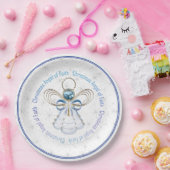 青と白の信仰と星の天使 ペーパープレート (パーティー)