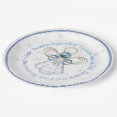 青と白の信仰と星の天使 ペーパープレート (アングル)