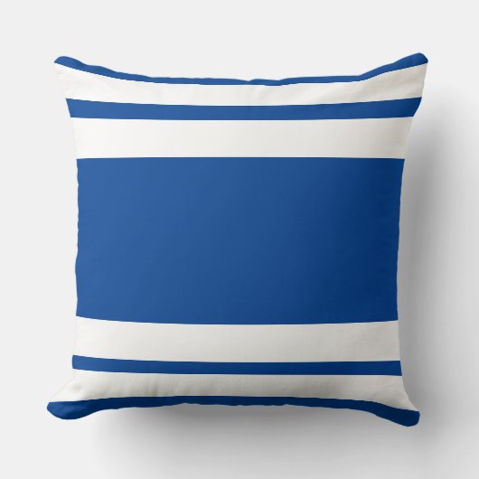 青と白の個人設定スポーツ追加チーム名 クッション (正面)