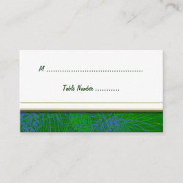 青と白の冬の松のカスタムテーブルプレイスカード プレイスカード