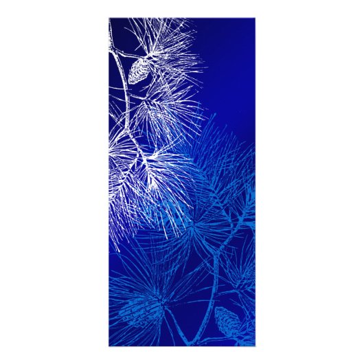 青と白の冬の松のラックカードテンプレート ラックカード (裏面)