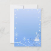 青と白の冬の結婚式RSVP 出欠カード (裏面)