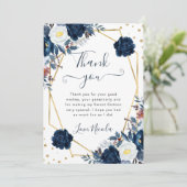 青と白の冬の花フレーム甘い16 サンキューカード (スタンド正面)