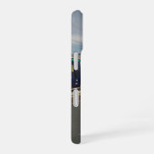 青と白の列車 iPhone 16ケース (右側面)