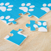 青と白の前足パターン ジグソーパズル (側面)