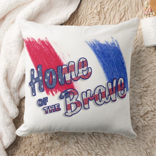 青と白の勇敢な愛国心の故郷 クッション (ブランケット)