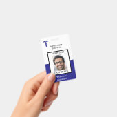 青と白の医療施設の写真名 バッジ (手持ち)